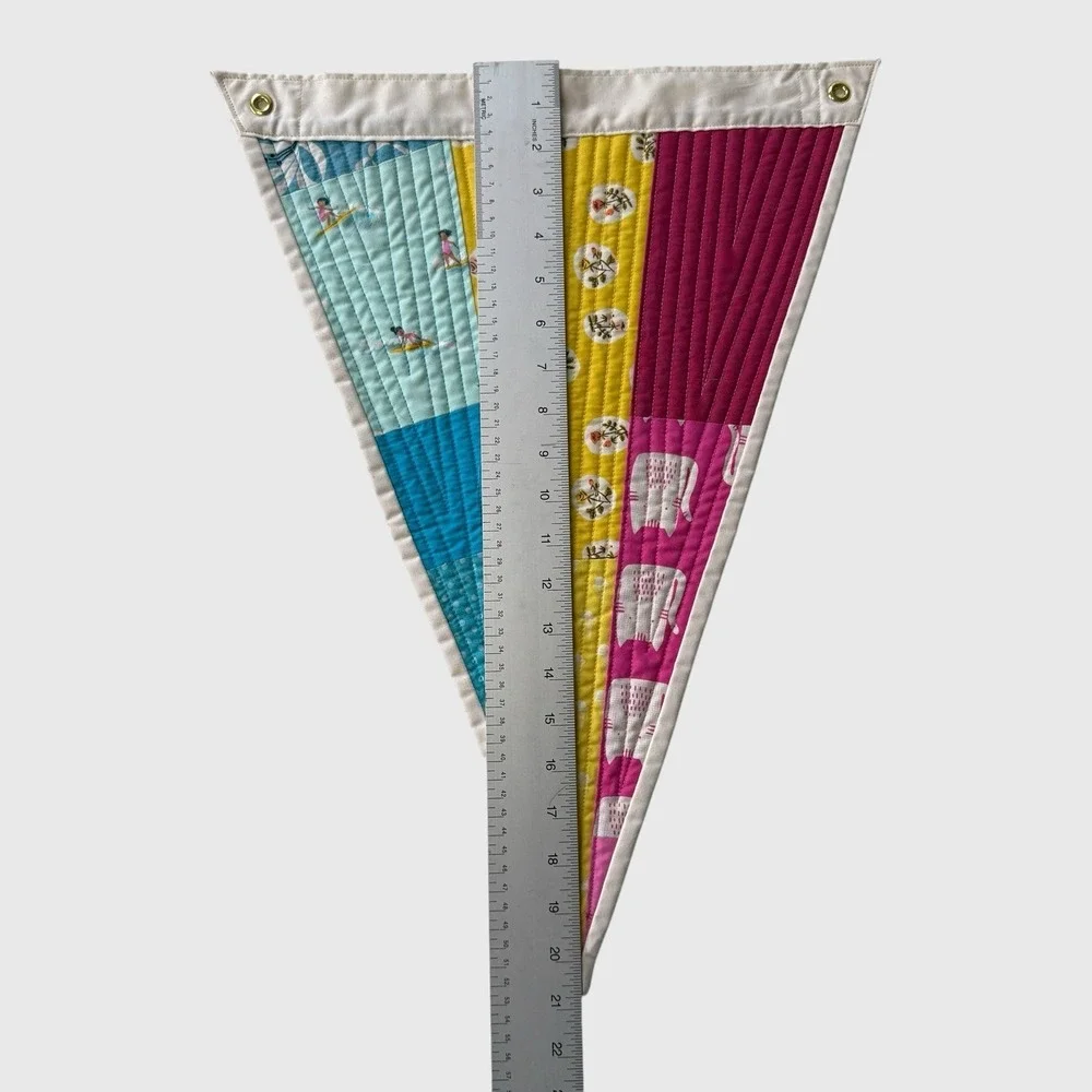 Handcrafted Pansexual Pride Pennant Banner Quilt Wall Hanging Modern 15.5x20.75